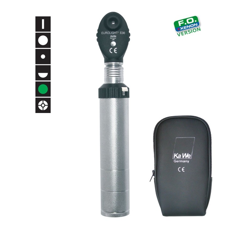 Ophtalmoscope KaWe EUROLIGHT E36, 2,5V filtre vert