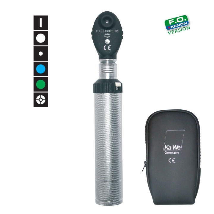Ophtalmoscope KaWe EUROLIGHT E36, 2,5V, filtre bleu