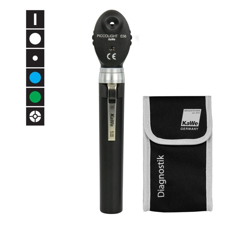 Ophtalmoscope KaWe PICCOLIGHT E56 filtre bleu, 2,5V noir