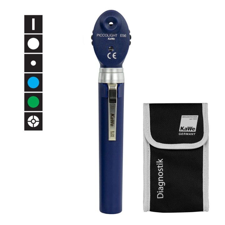 Ophtalmoscope KaWe PICCOLIGHT E56 filtre bleu, 2,5V bleu