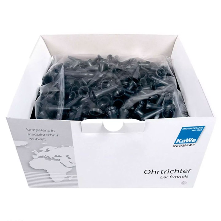 KaWe Speculums auriculares jetables, Ø 2,5 mm, anthracite, 1000 pces.