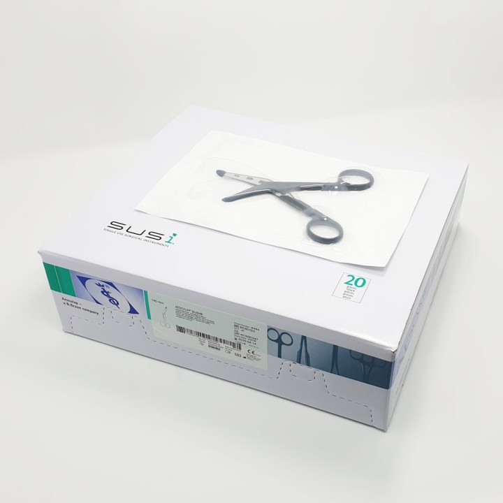 Aesculap SUSI Ciseaux pour bandages et tissus, coudés sur le côté, 145 mm