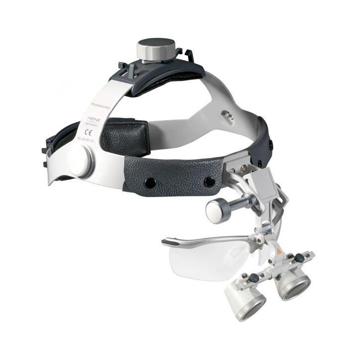 Loupes binoculaires HEINE HR 2.5x | 520 sur bandeau Professional L avec S-GAURD