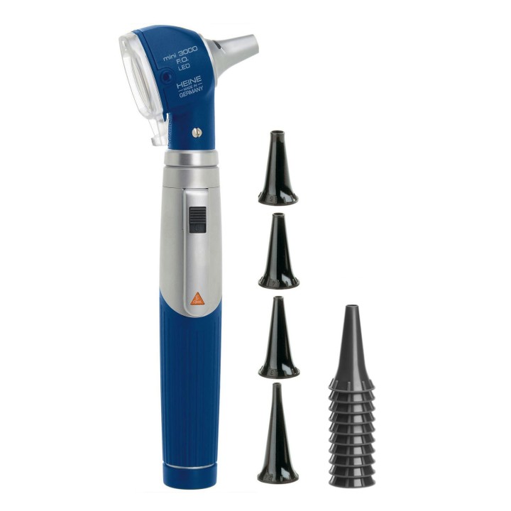 Kit de Otoscope HEINE mini 3000 LED F.O. bleu