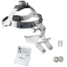 Loupes binoculaires HEINE HRP 3.5x | 420 sur bandeau Professional L avec S-GAURD