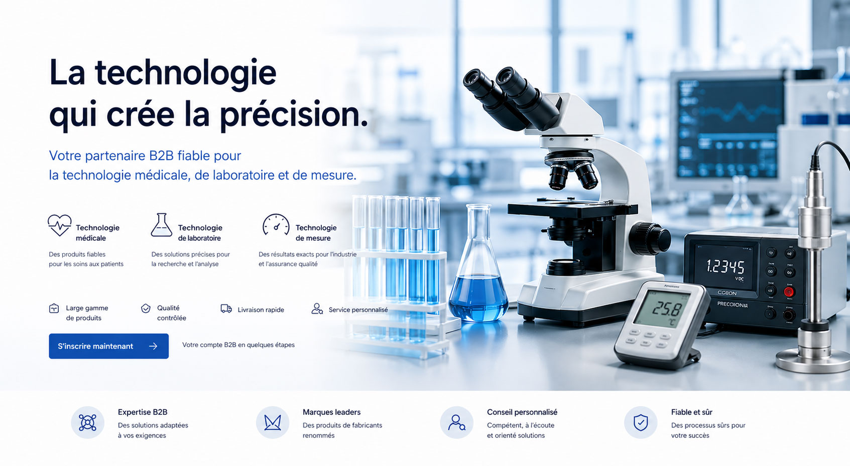 Matériel médical, de laboratoire et de mesure haut de gamme pour les revendeurs et les professionnels.